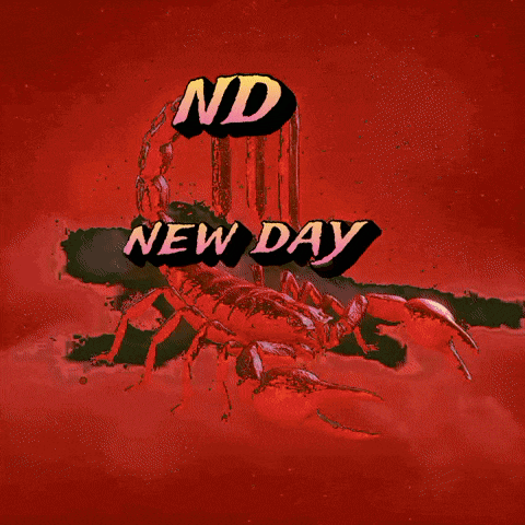 a picture of a scorpion with the words " nd new day " below it