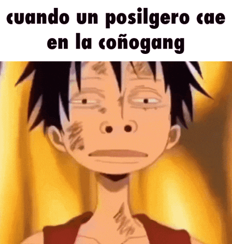 a cartoon character with a tattoo on his neck and the words cuando un posilgero cae en la conogang on the bottom
