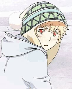 a drawing of a boy wearing a hooded jacket and a hat