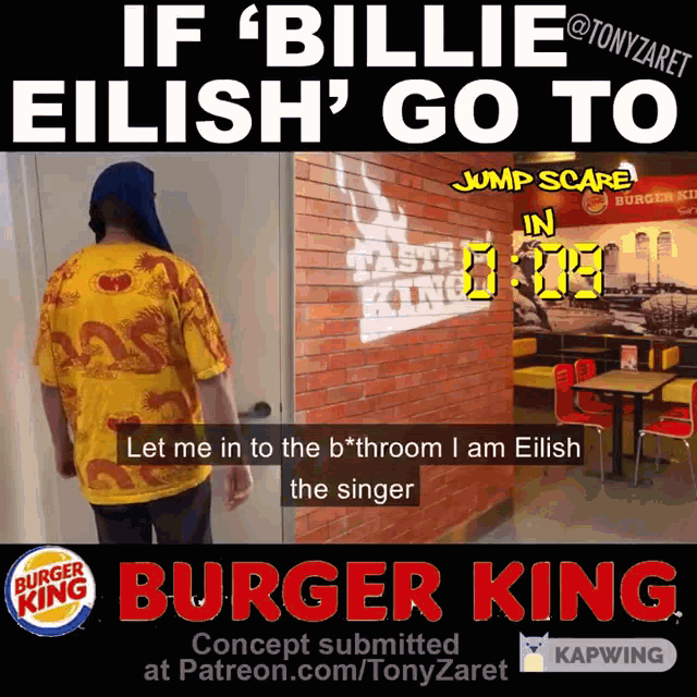 Big Chungus Billie Eilish GIF - Big Chungus Billie Eilish Burger King GIFs