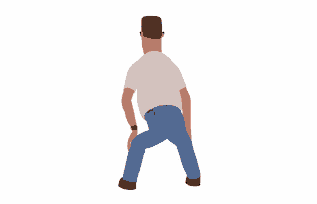 a cartoon character wearing glasses and a white shirt looks at the camera
