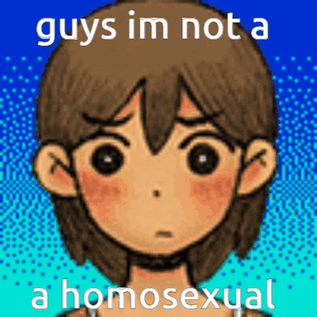 a picture of a cartoon character with the words guys im not a homosexual