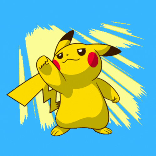 a cartoon of a pikachu with a blue background and the word spirit on the bottom