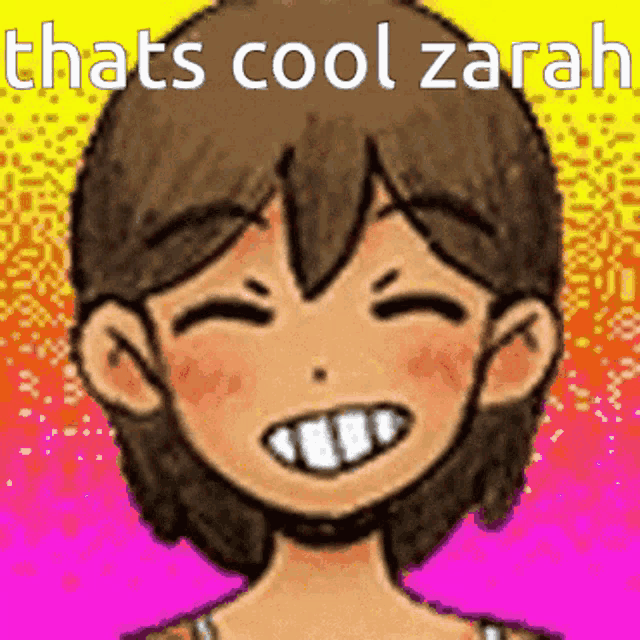 a cartoon of a girl with the words that 's cool zarah