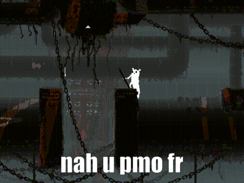nah u pmo fr is written on a video game screen