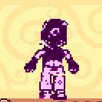 a pixel art of a person doing a handstand in the air