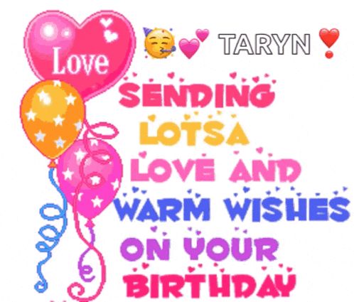 a birthday card with balloons and the words love sending lots of love and warm wishes on your birthday