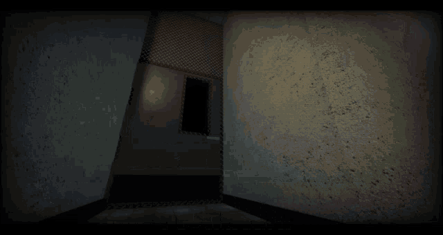a dark room with the words " don 't leave me here " on the bottom
