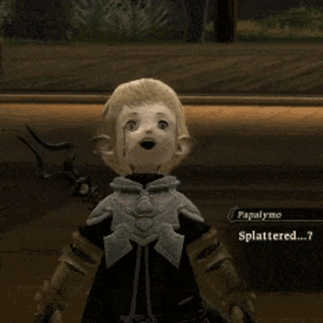 a video game character is talking to papalymo