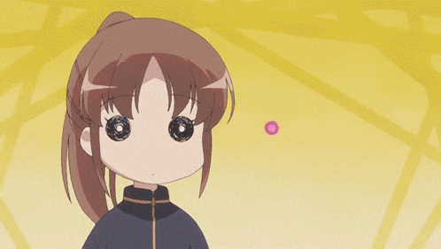 a girl with a ponytail and a bow tie is thinking about something