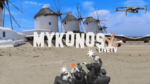 Mykonos Drone Mykonos Live Tv GIF - Mykonos Drone Mykonos Live Tv Windmills GIFs