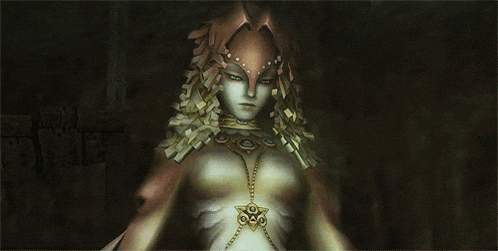 a woman with a necklace around her neck is standing in the dark