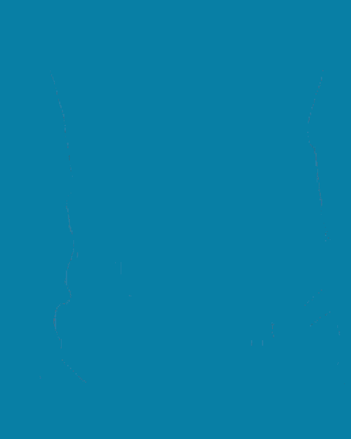 two female athletes high five each other against a blue background