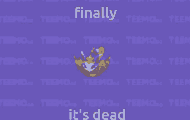 a purple background with the words finally and it 's dead on it