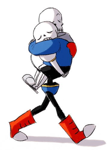 a drawing of papyrus carrying another skeleton on his shoulders