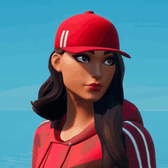 a cartoon character wearing a red hat and a red jacket