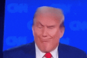 a close up of donald trump 's face on fox news