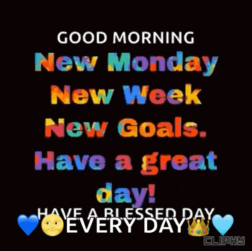 a good morning new monday new week new goals have a great day