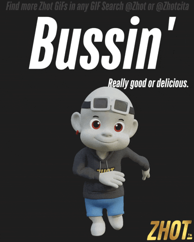 a cartoon character with a hoodie that says zhot