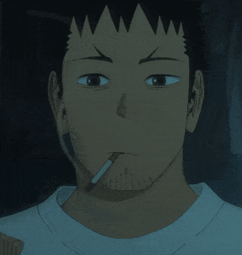 a person with a cigarette in their mouth