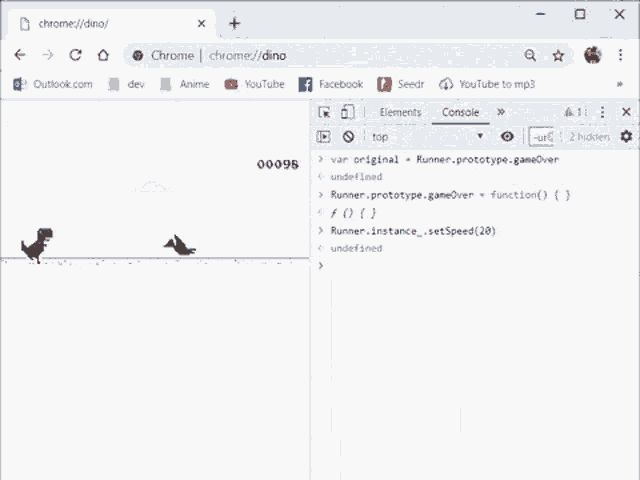 a screenshot of a computer screen with a dinosaur on it