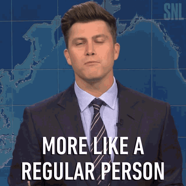 More Like A Regular Person Colin Jost GIF - More Like A Regular Person Colin Jost Saturday Night Live GIFs