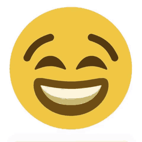 a laughing smiley face with tears coming out of its eyes