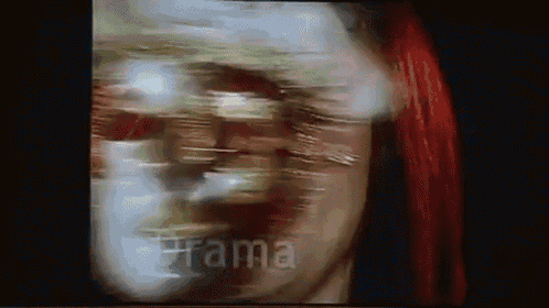 a blurred image of a woman 's face with the word rama on the bottom