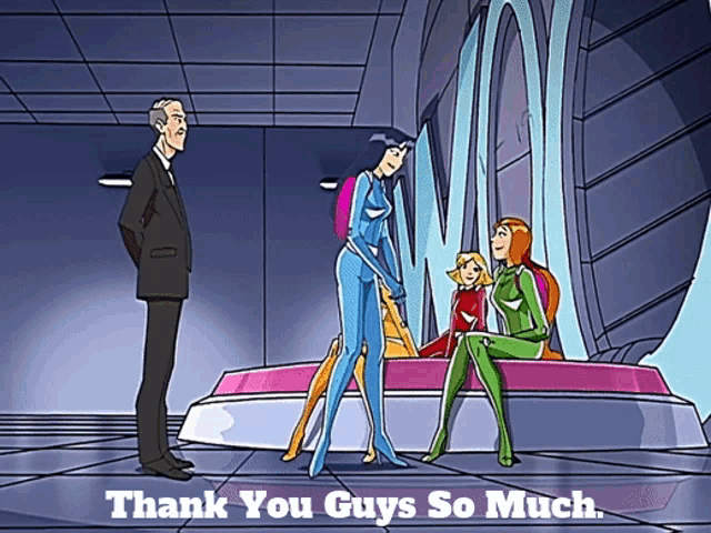 a cartoon says thank you guys so much in the bottom right corner