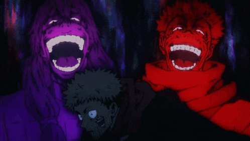 a group of cartoon characters with their mouths open