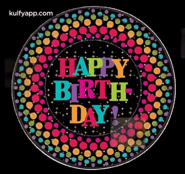 a colorful plate that says happy birthday