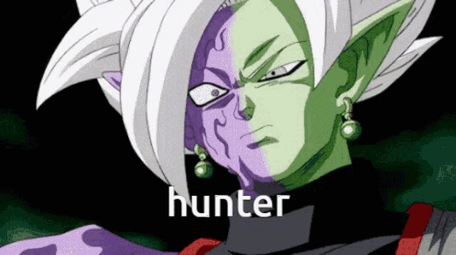 a cartoon character with the word hunter written on the bottom
