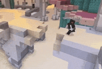 a person is playing a video game in a minecraft world .