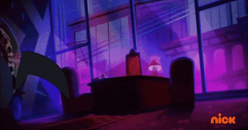 a cartoon scene with a nick logo in the upper right corner