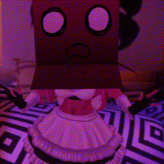 a cardboard box with a sad face on it