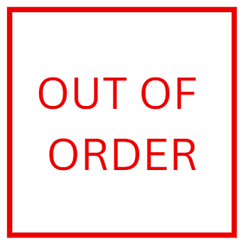 a red sign that says out of order on it