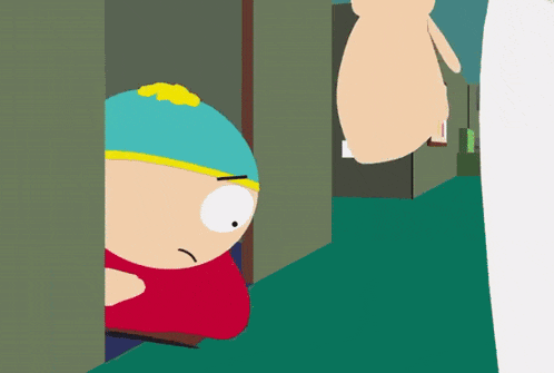 a cartoon character with a blue hat is standing next to another character