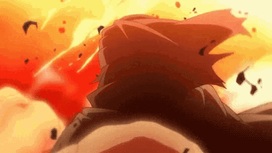 a close up of a person 's face with a fireball coming out of it .