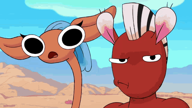 a cartoon drawing of a zebra and a deer with glasses
