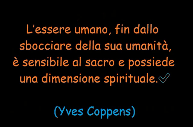 a quote from yves coppens is displayed on a black background