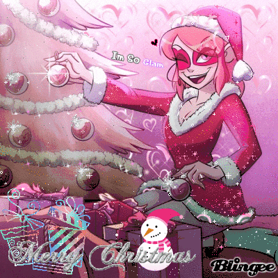 a christmas card with a girl in a santa outfit