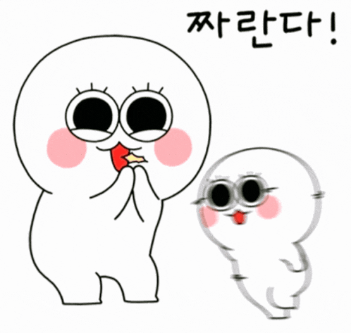 a cartoon character with a tongue sticking out and a foreign language written below