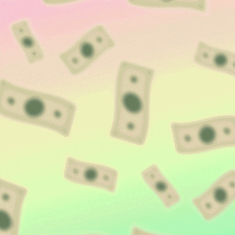 a frog is holding a stack of money and says fomo