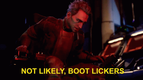 Bootlicker Bootlickers GIF - Bootlicker Bootlickers Outer Worlds GIFs