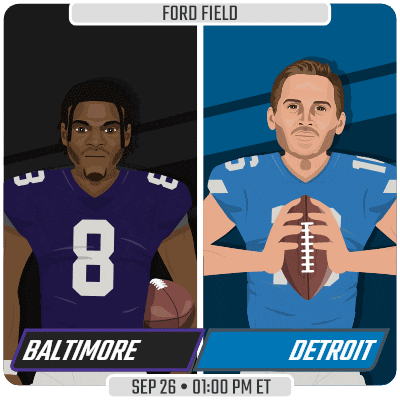 baltimore and detroit are playing a football game on sept 26