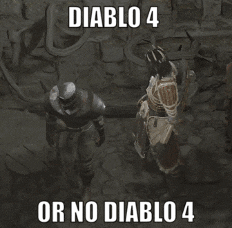 a screenshot of a video game with the words " diablo 4 or no diablo 4 "