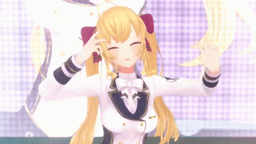 a girl with long blonde hair is wearing a white uniform