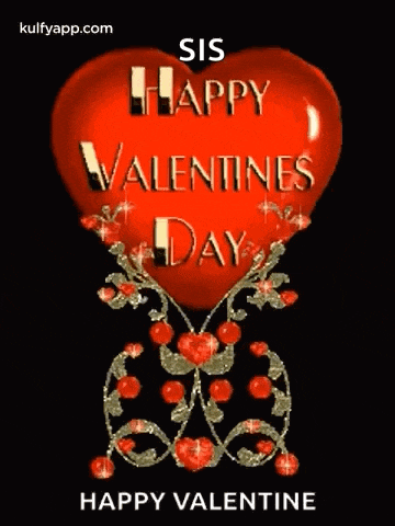 a red heart with the words `` happy valentines day '' on it