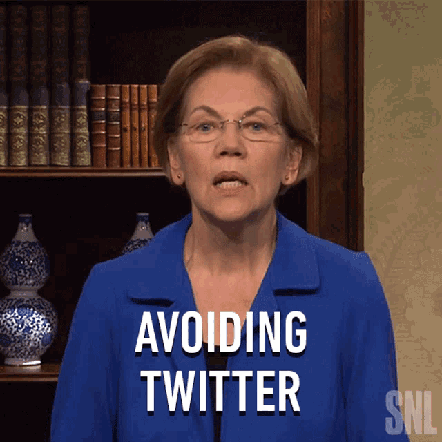 Avoiding Twitter Elizabeth Warren GIF - Avoiding Twitter Elizabeth Warren Saturday Night Live GIFs