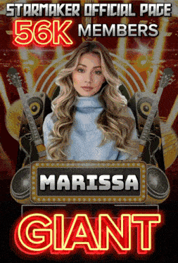 a poster for marissa giant with a picture of her